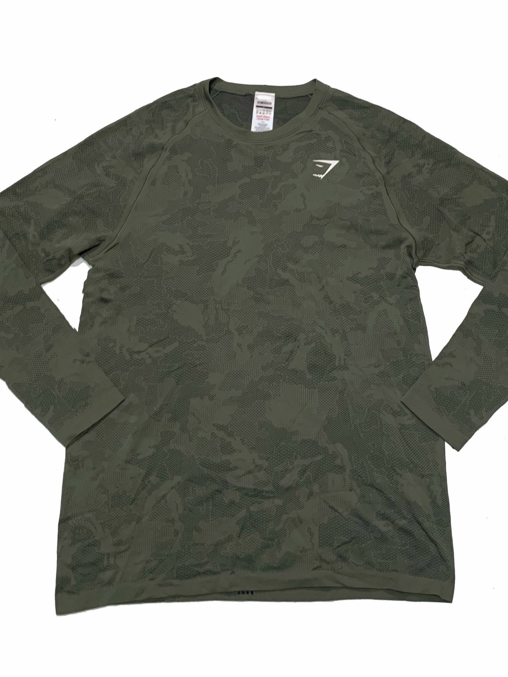 Gymshark Men’s Long Sleeve Camo Training Top - Olive